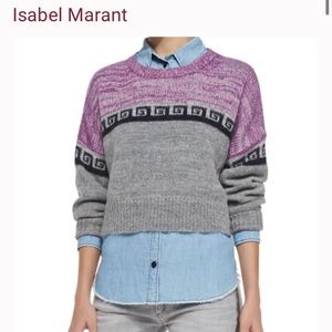 Isabel Marant Crop Colorblock Sweater SMALL